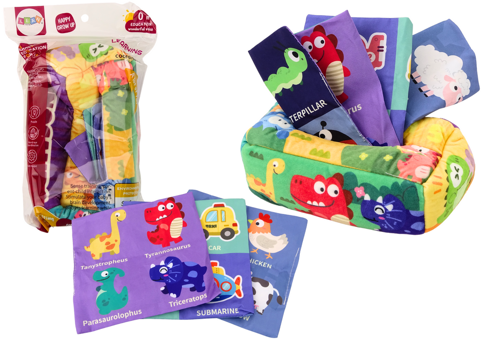 Soft Tissue Box With 6 Fabrics And 3 Rustling Colorful Wipes