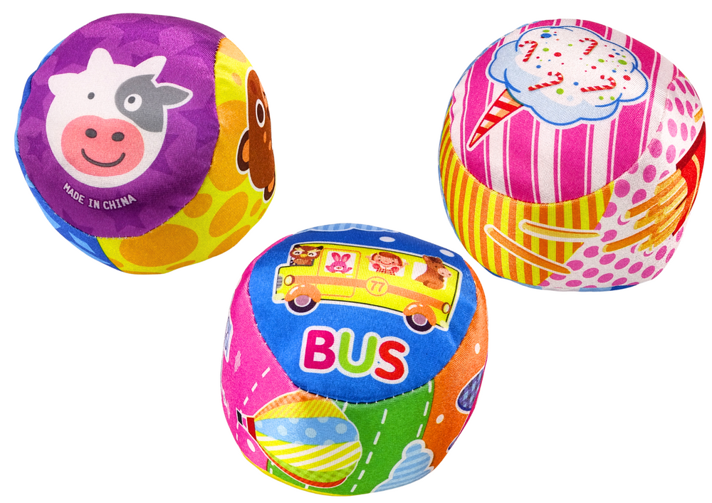 Soft Ball With Rattle Colorful Ball Animals Fruits 10cm Mix
