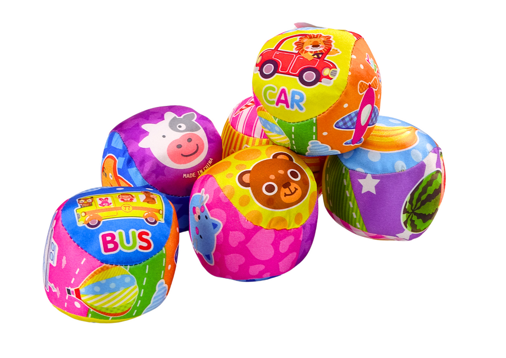 Soft Ball With Rattle Colorful Ball Animals Fruits 10cm Mix