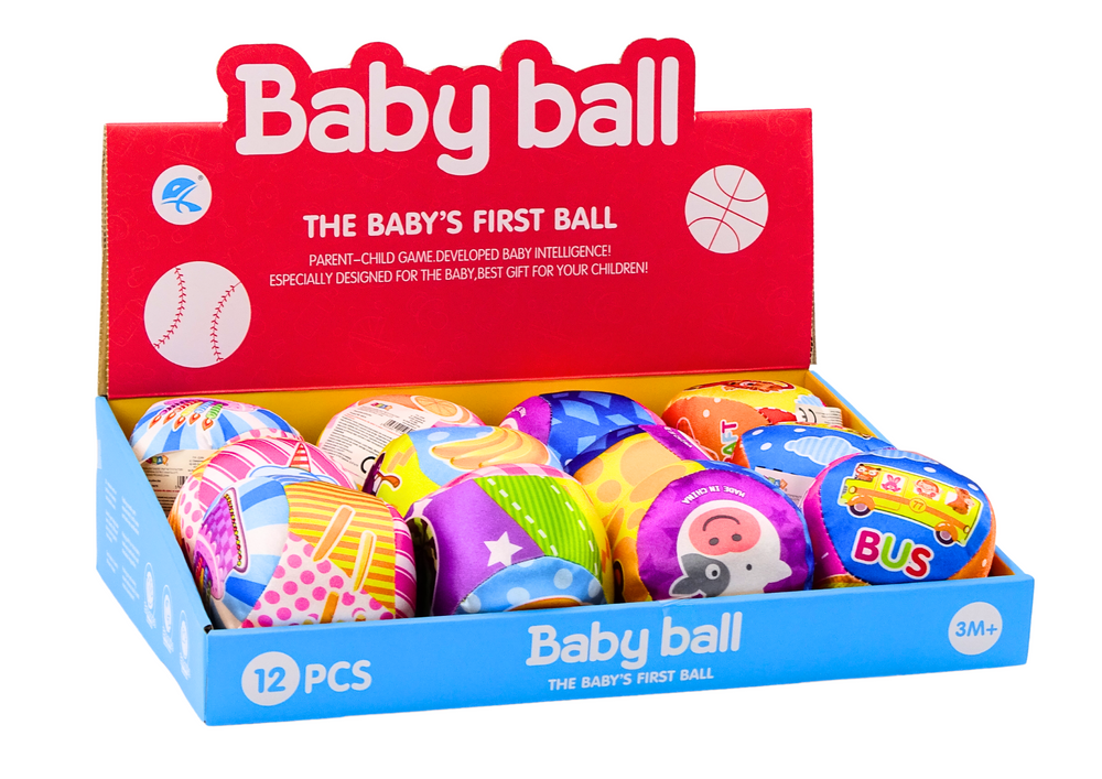 Soft Ball With Rattle Colorful Ball Animals Fruits 10cm Mix