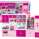 Kitchen Furniture Set For Dolls Fridge Stove Accessories Pink