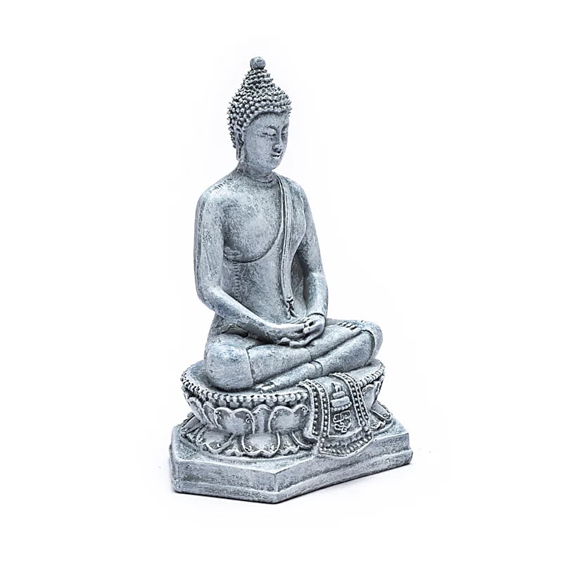 Mediterende Buddha Thailand Grå --sæt med 2 stk - 298 G; 13x8x18 cm