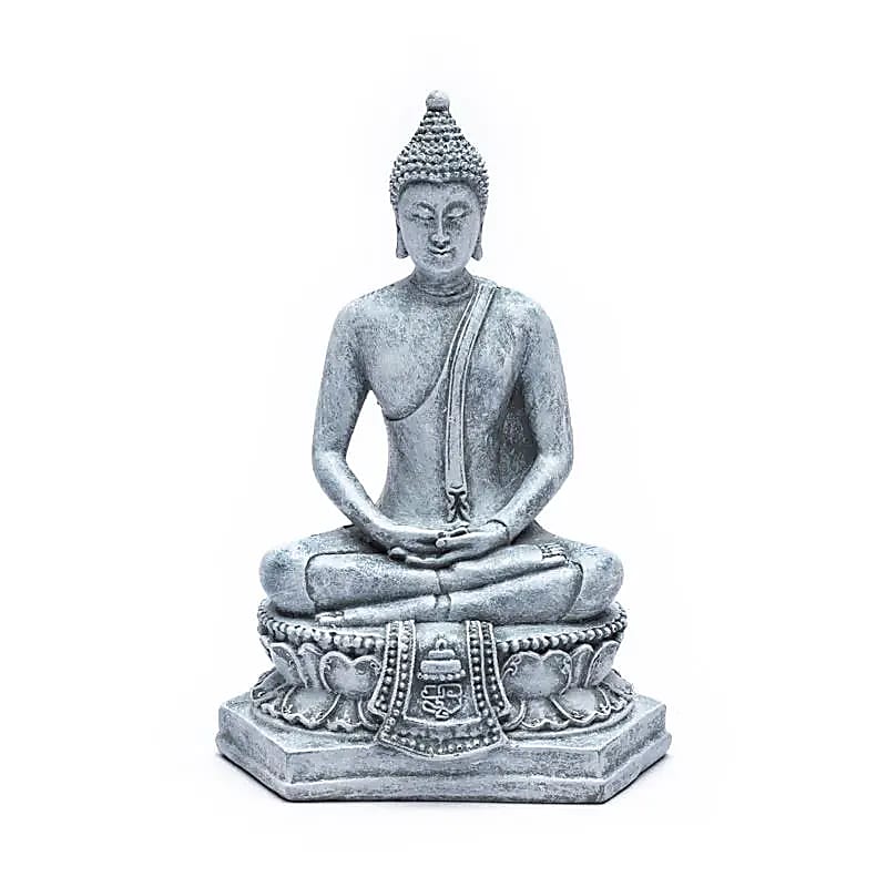 Mediterende Buddha Thailand Grå --sæt med 2 stk - 298 G; 13x8x18 cm