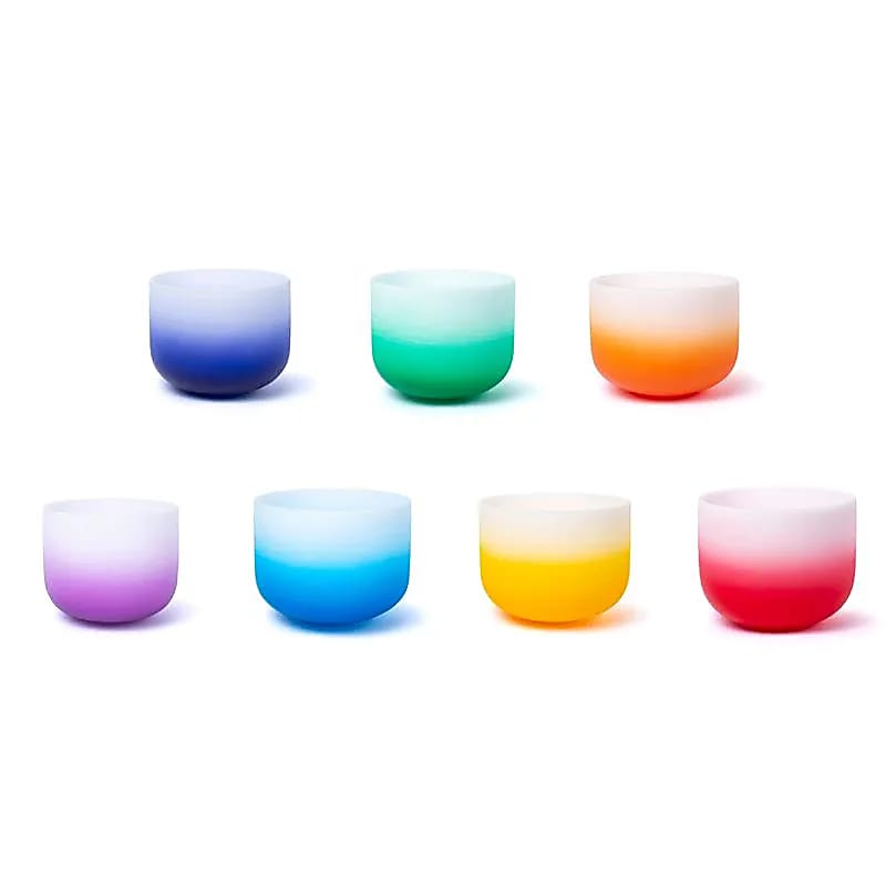 Set 7 boluri de cristal Aria Gradient Design 432 Hz + 2 pungi - 20-25cm