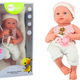 Baby Doll In White And Pink Clothes Hat Pacifier And Blanket