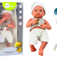 Baby Doll In White And Gray Clothes Hat Pacifier And Blanket