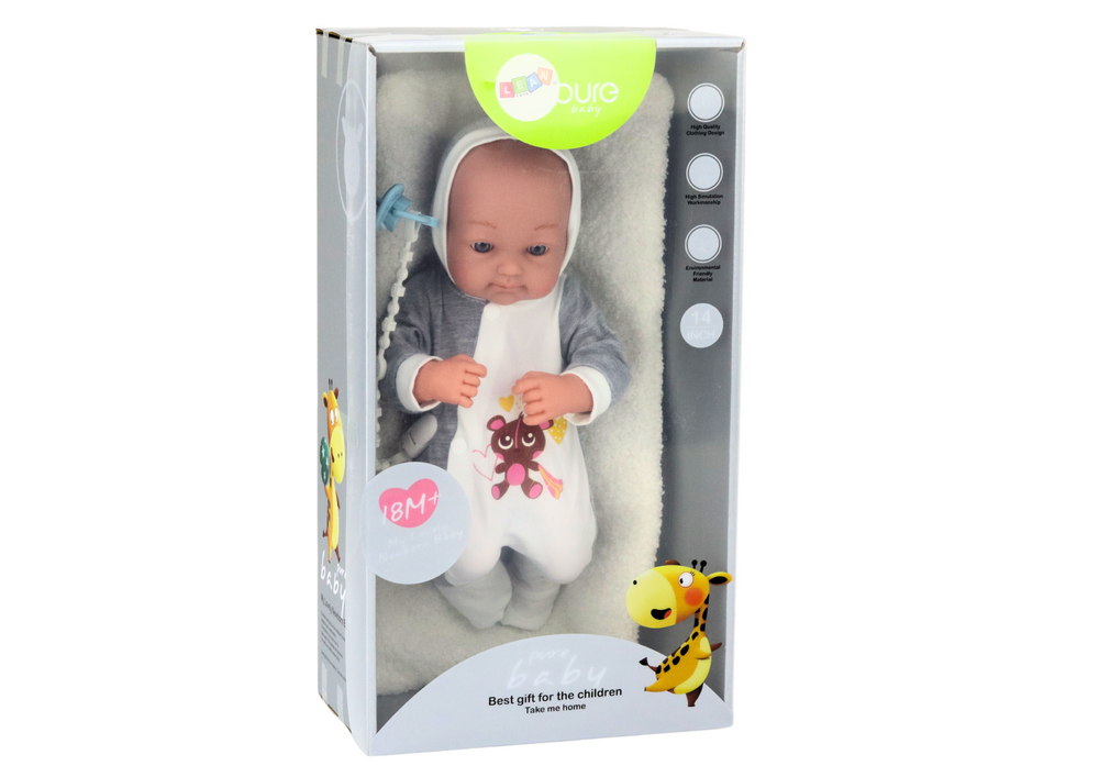 Baby Doll With Pacifier Blanket Bodysuit Accessories Set 35 Cm