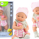 Baby Doll In White And Pink Clothes Hat Pacifier Bib Quilt