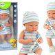 Baby Doll In Blue And White Clothes Hat Pacifier Bib Quilt