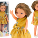 Doll Yellow Dress Brown Hair Large Doll 33cm