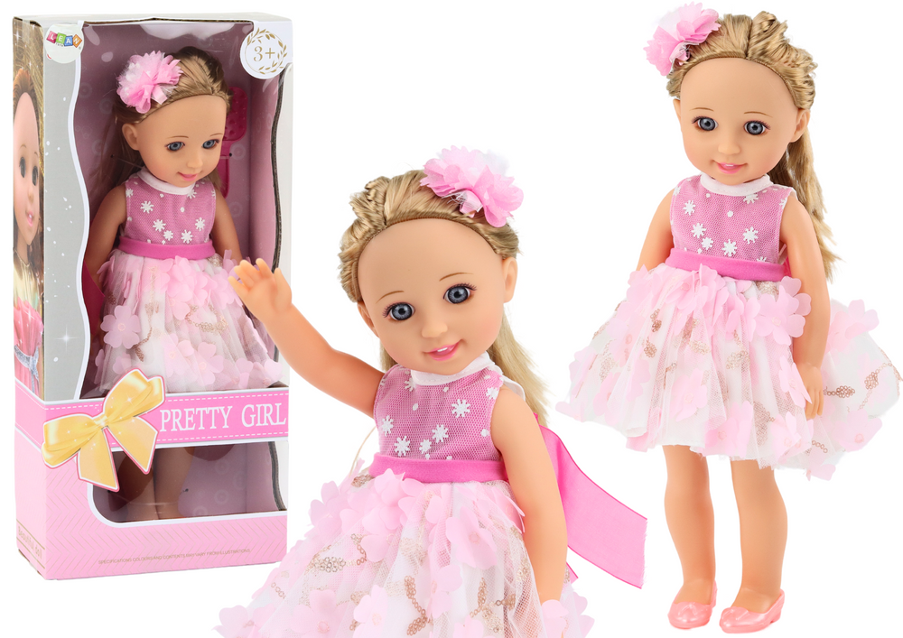 Pop Roze Jurk Lang Haar Haarspeldborstel 38cm