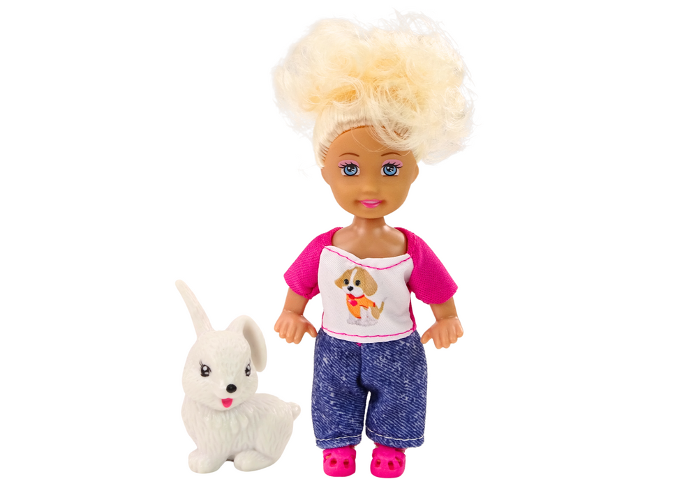 Mini Doll With Long Hair Colorful Animal Clothes