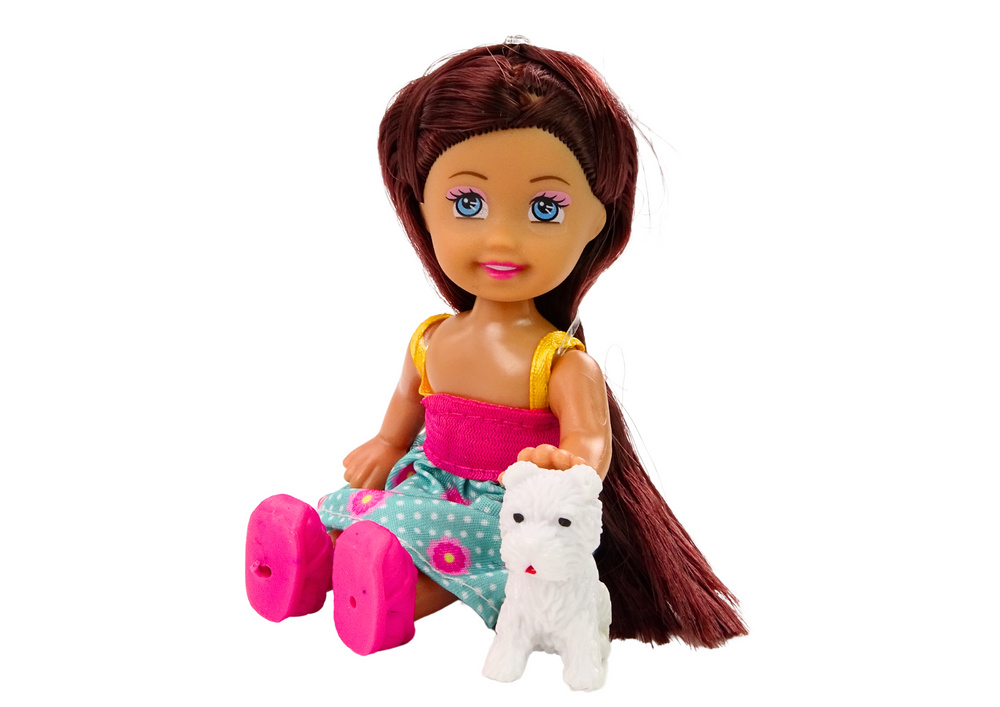 Mini Doll With Long Hair Colorful Animal Clothes