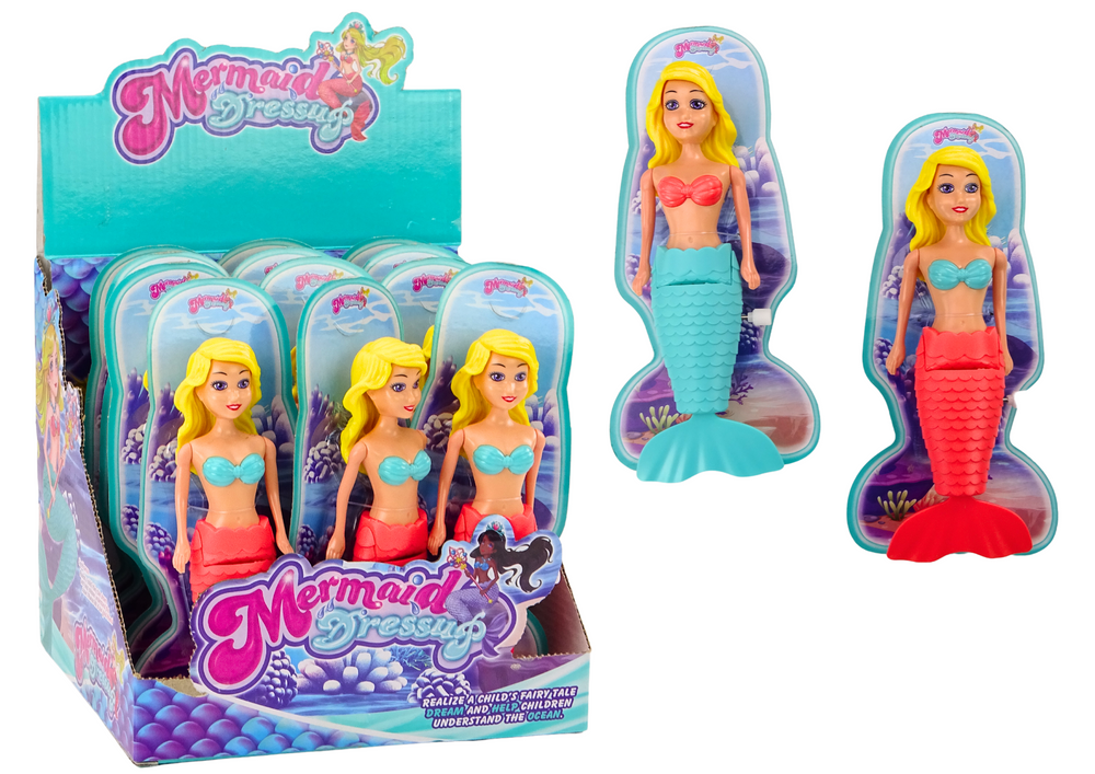 Mermaid Bath Wind Up Water Floating Turquoise Pink Doll Mix