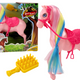 Figurine Horse With Colorful Mane And Pink Brush Saddle
