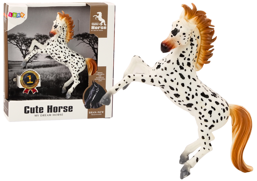 Horse Figurine White Horse With Polka Dots Standing Stable Farm Cute Horse