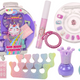 Cosmetics Set In Nail Makeup Suitcase Purple Suitcase 9 Pcs.
