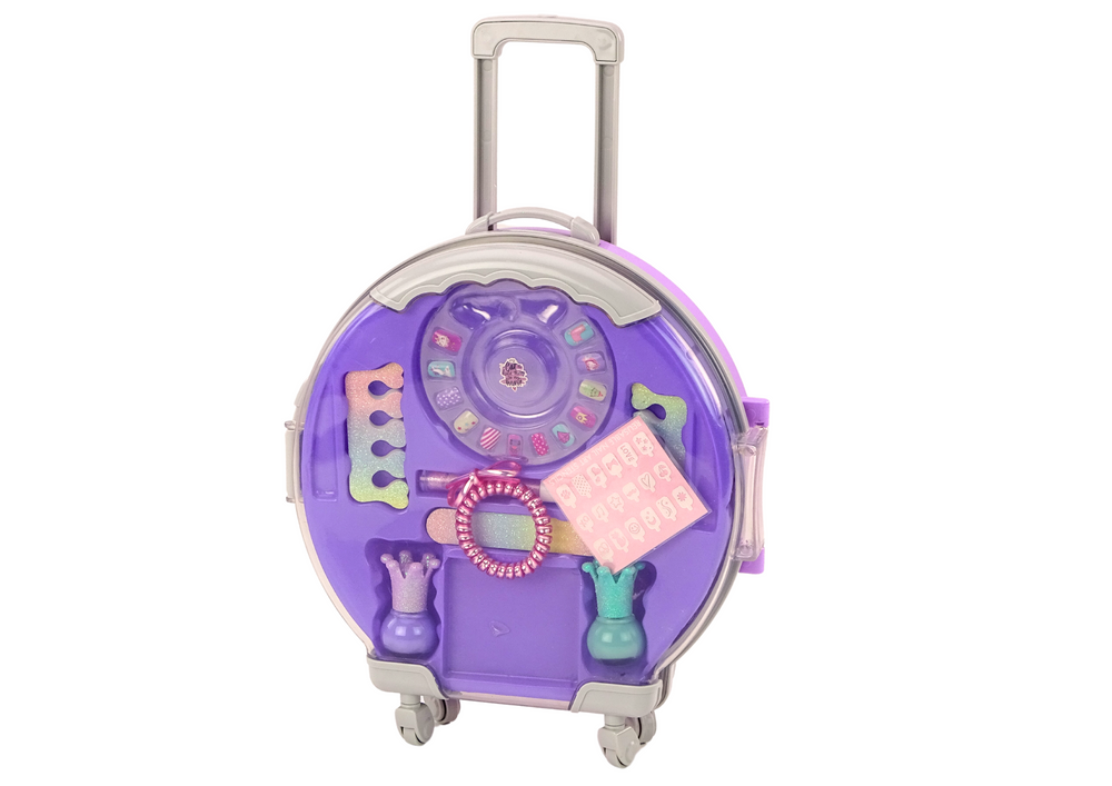 Cosmetics Set In Nail Makeup Suitcase Purple Suitcase 9 Pcs.