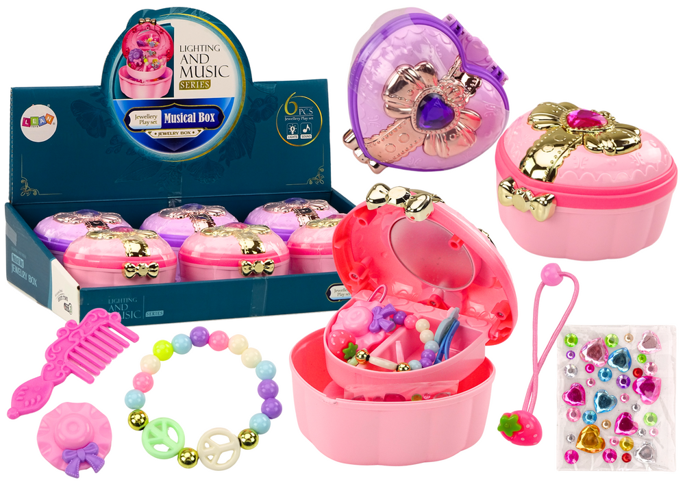 Set: Chest Heart Box Jewelry Box Accessories Mix