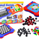 Juego de viaje 8 en 1 Ajedrez Damas Ludo Backgammon Serpientes y escaleras chinas