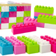 Large Oblong Construction Blocks In A Bag Colored Stickers 20 Pcs