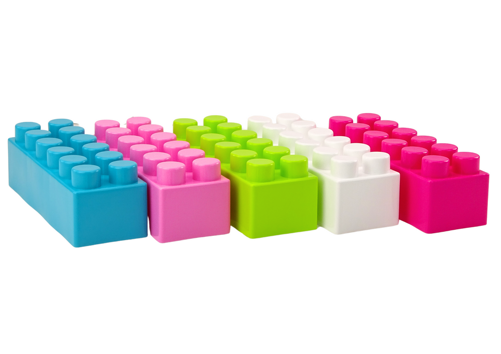 Large Oblong Construction Blocks In A Bag Colored Stickers 20 Pcs
