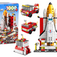 Construction Bricks Space Rocket 6in1 Space Vehicles 1000 Pcs.