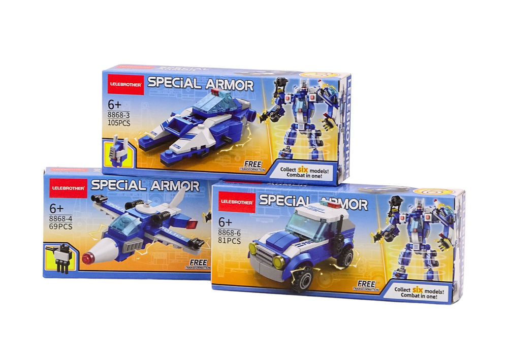 Police Cars Motor Boot Airplane Police Construction Blocks Mix