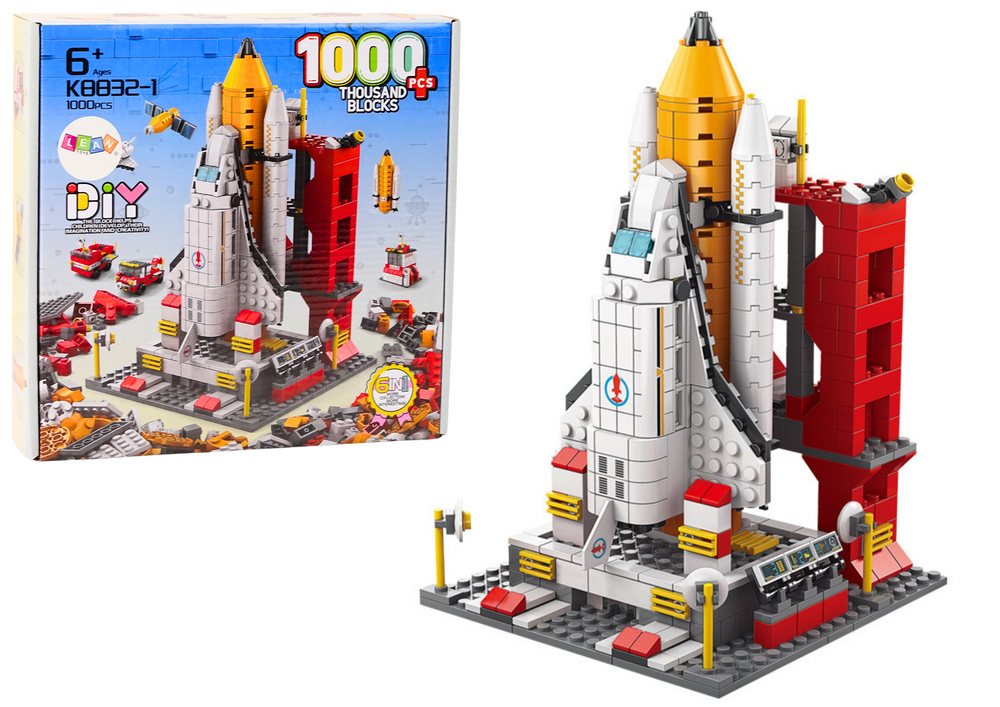Construction Bricks Space Rocket 6in1 Space Vehicles 1000 Pcs.