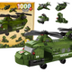 Military Helicopter Block Set Military Green 1000 Pcs