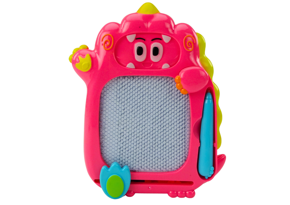 Drawing Board Pocket Game 2in1 Pink Dinosaur