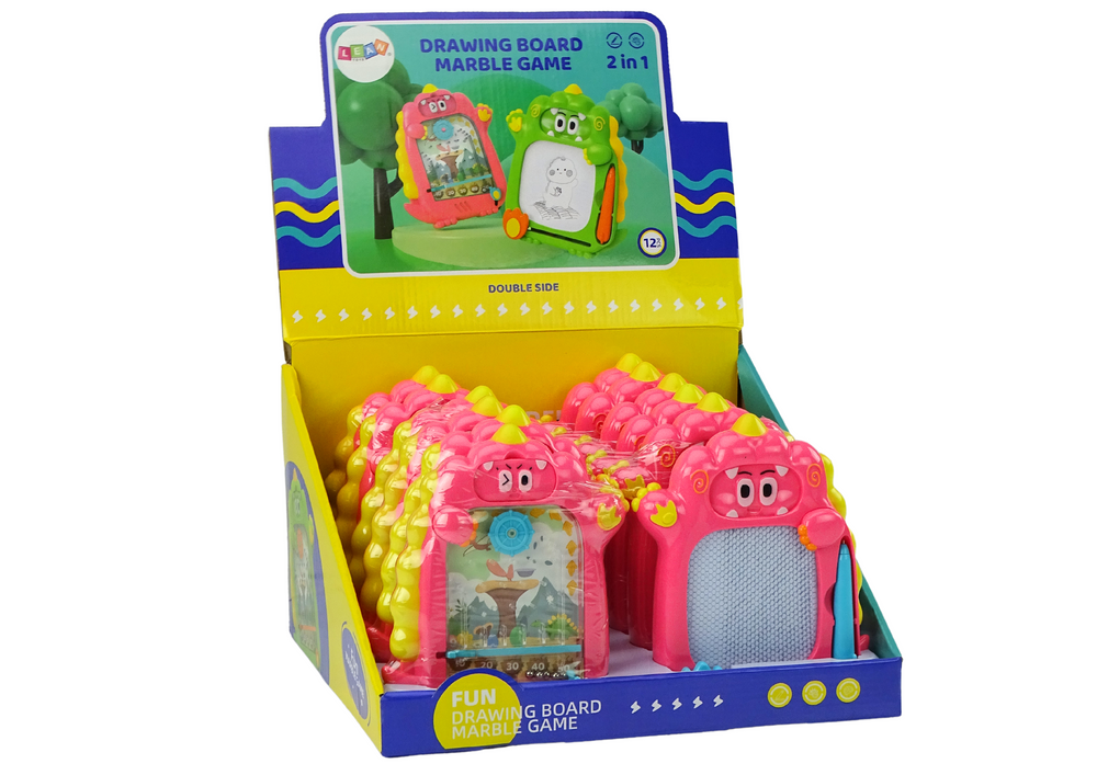 Drawing Board Pocket Game 2in1 Pink Dinosaur