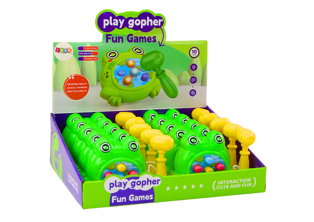 Mini Game Wac A Mole Frog Hammer On A String Green