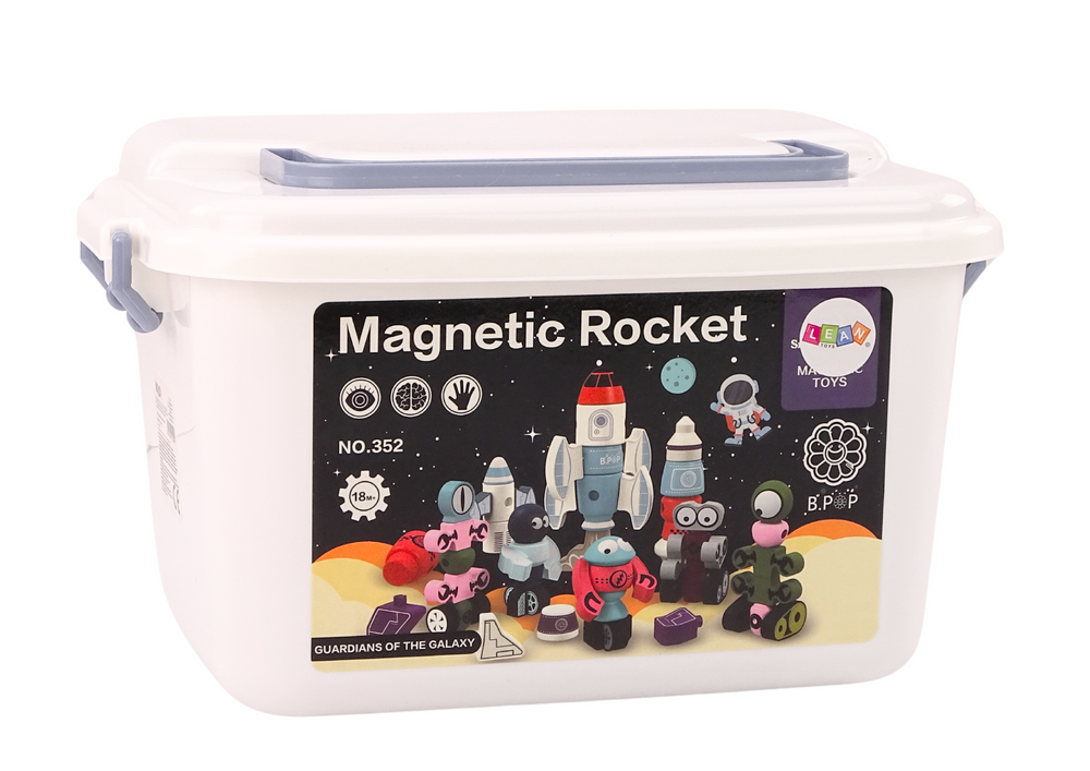 Magnetic Blocks Space Rocket Set 56 Pieces. Magnetic Rocket Mix