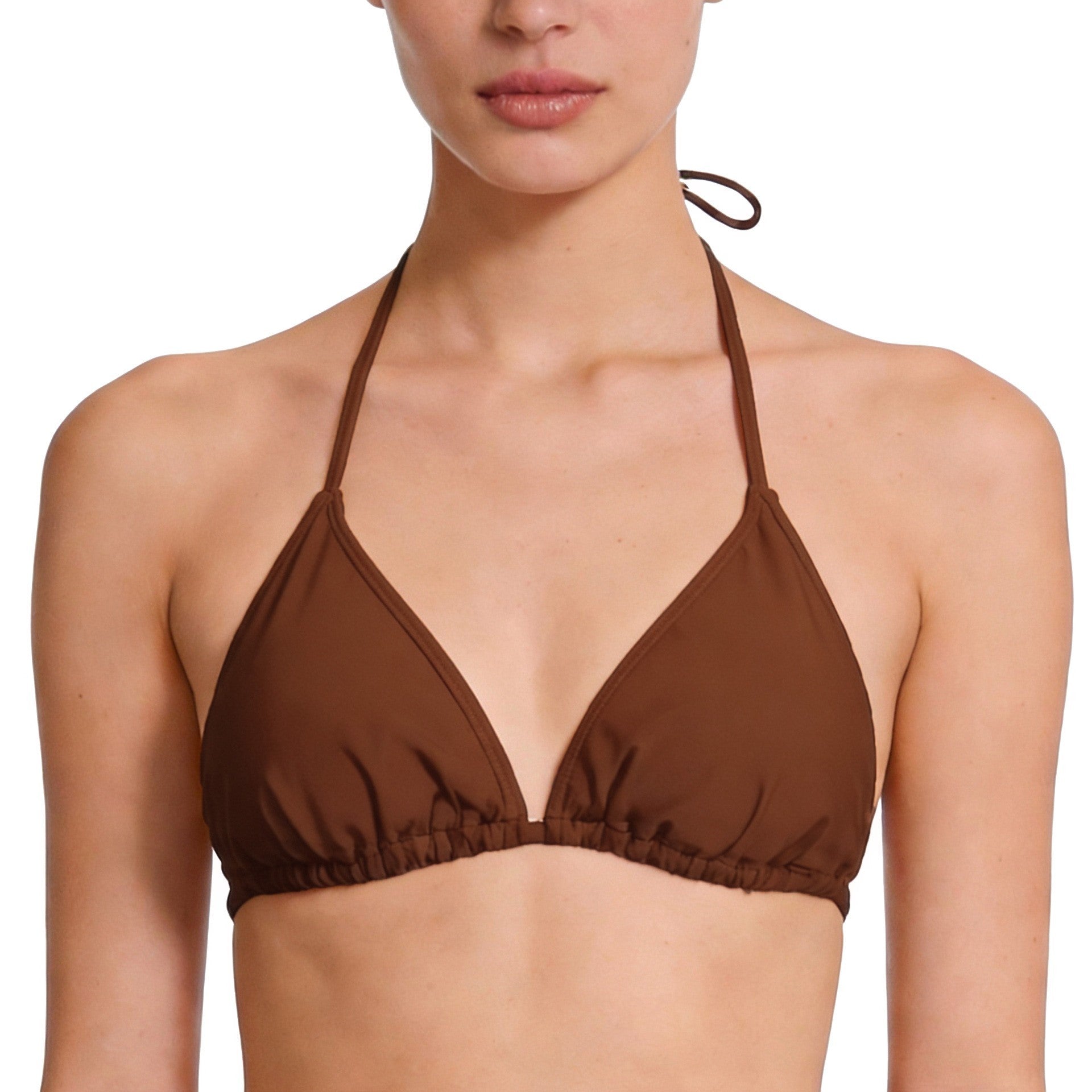 Squba Triangle Bikini Top Marrón