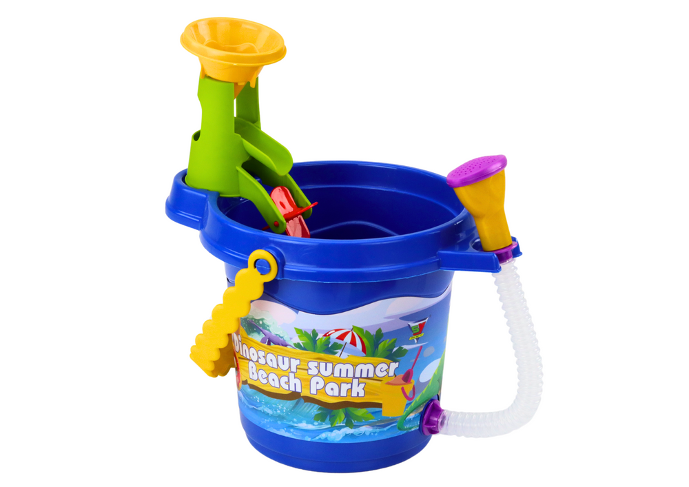 Sand Bucket Set With Shower Spatula Rake Molds Dinosaurs