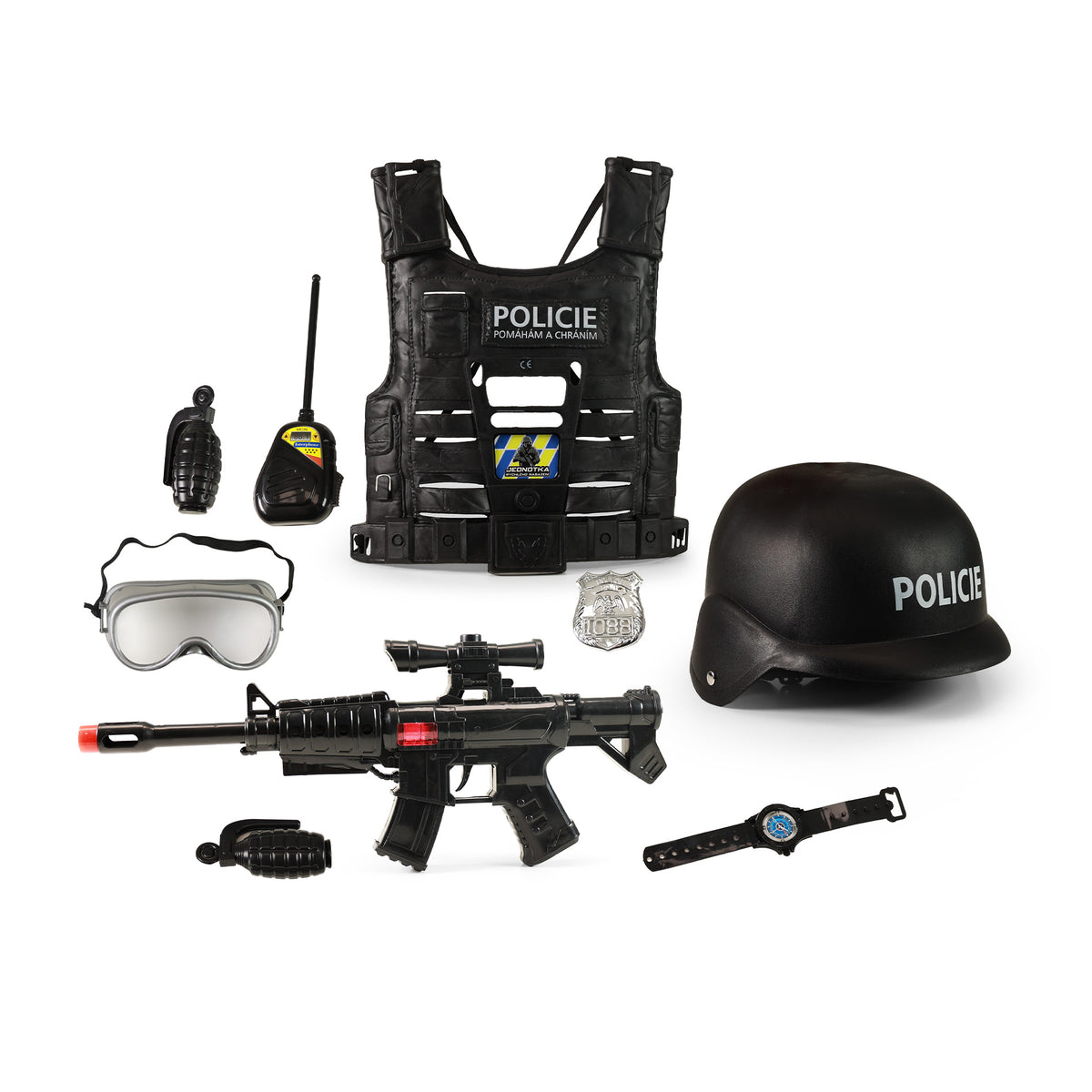 Le gilet de police avec accessoires