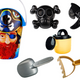 Pirate Sand Set Bucket Watering Can Strainer Set Of 6 Pieces.