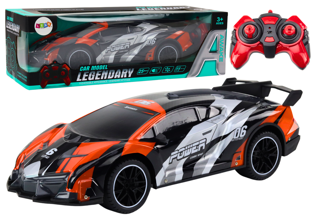 Remote Controlled Sports Car Rc 1:10 Orange Speed up To 25 Km/h