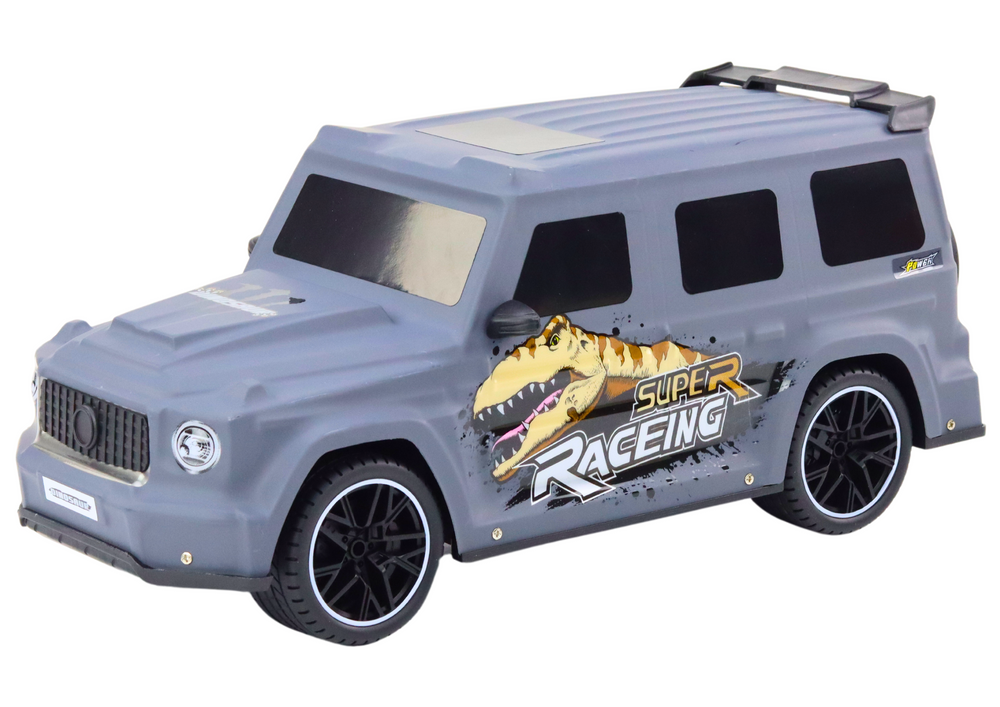 Rc Remote Control Car With Dinosaur 1:10 Scale Gray