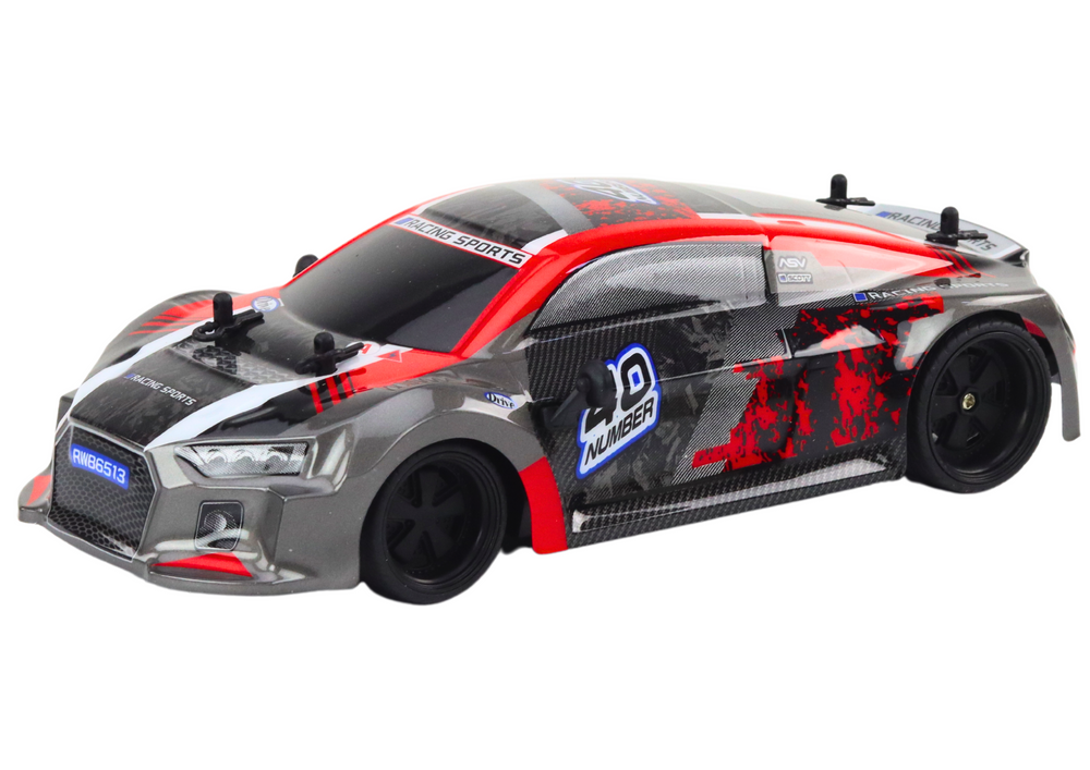 Rc Remote Control Car 1:18 Rubber Wheels Drift Red