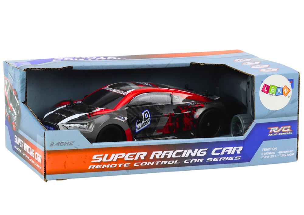 Rc Remote Control Car 1:18 Rubber Wheels Drift Red