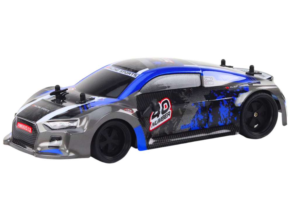 Rc Remote Control Car 1:18 Rubber Wheels Drift Blue