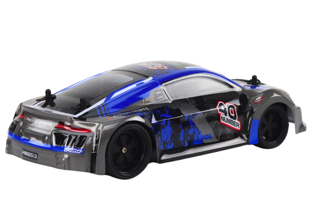 Rc Remote Control Car 1:18 Rubber Wheels Drift Blue