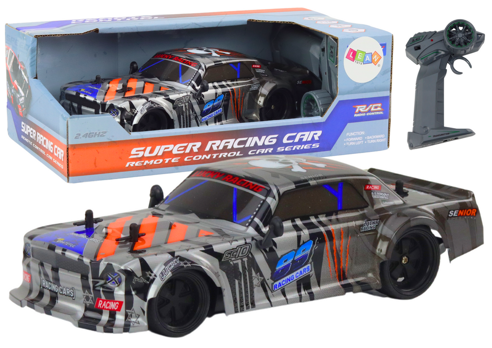 Remote Controlled Sports Car Rc 1:18 Gray