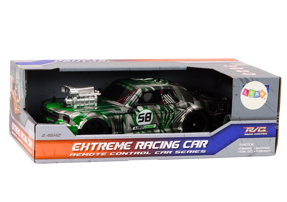Rc Remote Control Car 1:16 Drift Rubber Wheels Green