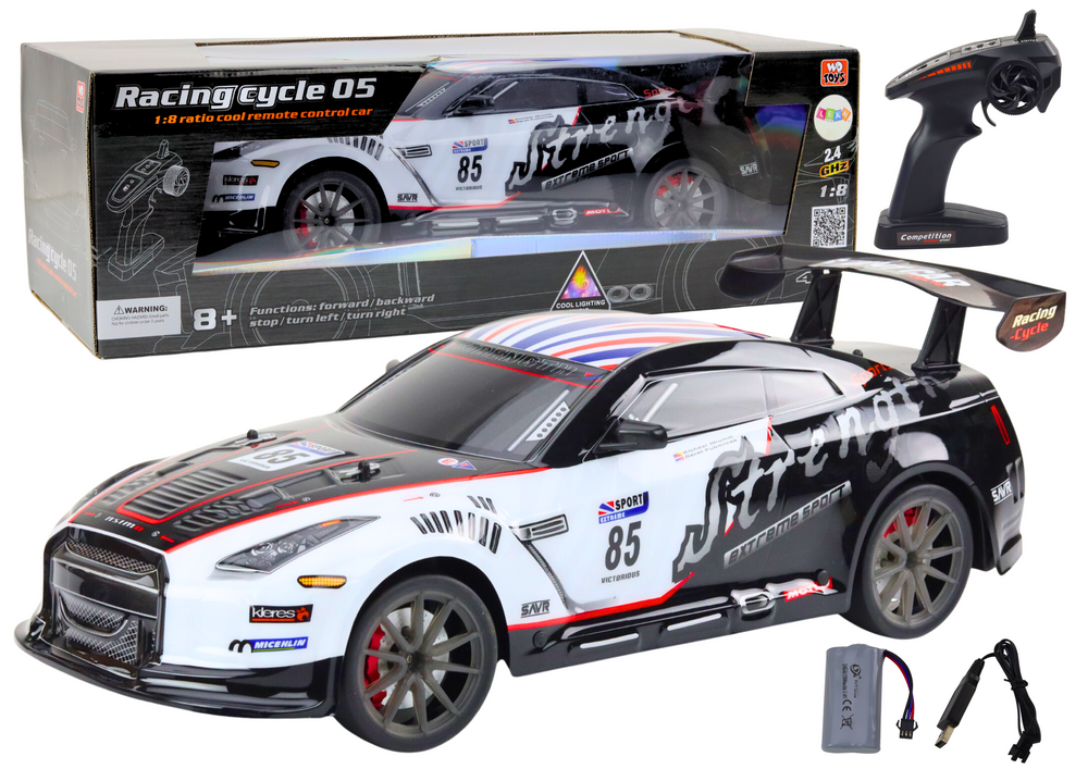 Large Remote Controlled Rc Sports Car 1:8 Lights Sounds