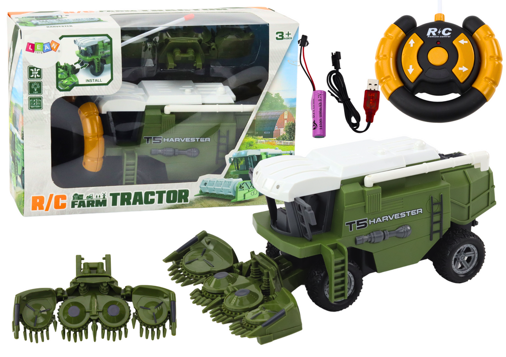 Rc Agricultural Combine Harvester Remotely Controlled Agricultural Machine Green