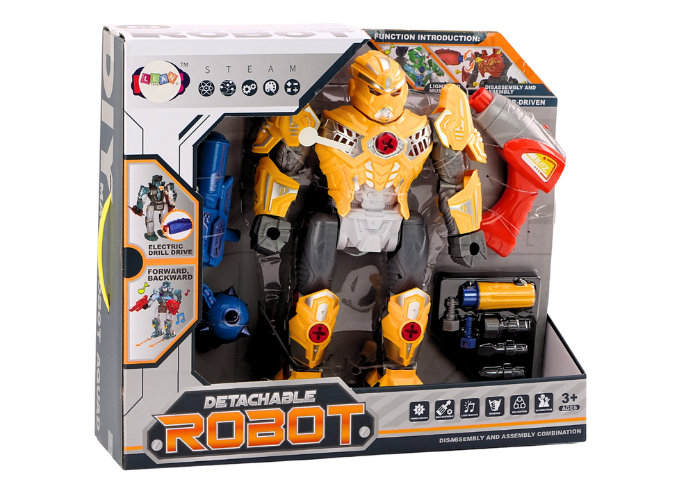 Screwing Robot Weapon Drill Screwdriver Light Sound Yellow