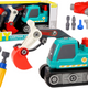 Cartoon Crawler Excavator For Turning Diy Turquoise